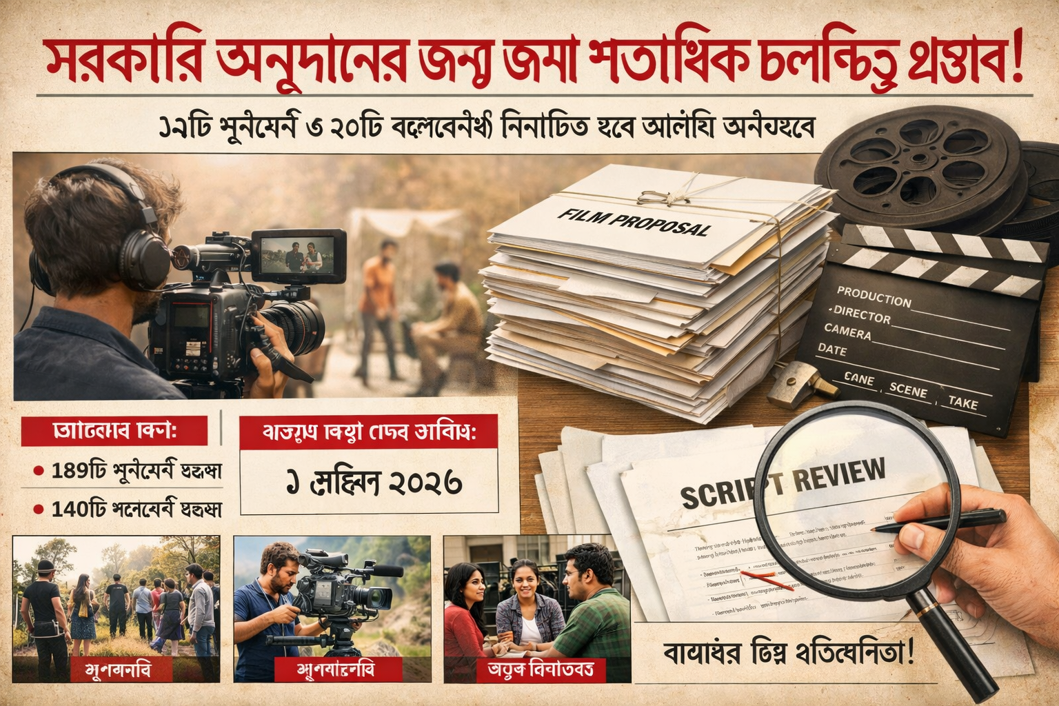 সরকারি অনুদানের জন্য জমা শতাধিক চলচ্চিত্র প্রস্তাব, বাড়ছে নতুন নির্মাতাদের আগ্রহ